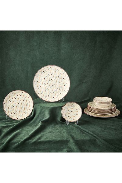MATMEL Kitchen Ceramic 12 Piece Floral Breakfast Set - Colorful