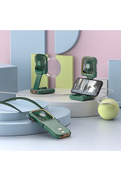 bzstore Portable Fan, 3 in 1, Handheld, Neck, Desk, 16.7 x 8 x 1.9 cm, 3 Speed Levels, USB Charging,