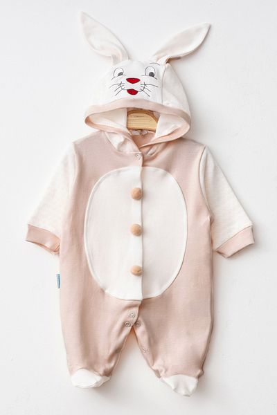 Hoppidik Baby Rabbit Costume Open Front Baby Romper