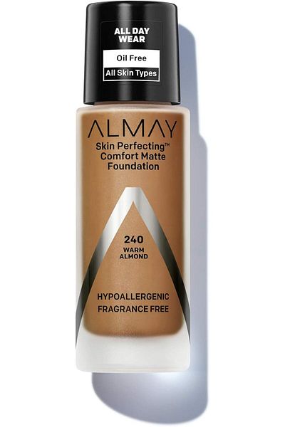 ALMAY Skin Perfecting Comfort Matte Foundation Liquid Makeup, Hypoallergenic - Warm Almond, 1 fl oz
