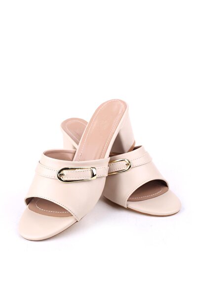 Papuçsepeti Shoe Basket Ll106 Belt Buckle Daily Women's Slippers