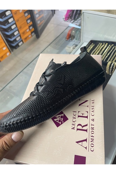 BLACK Leather Casual Shoes