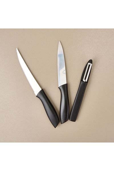 Evidea Kitchen Vacuum 3-Piece Multi-Purpose Knife Set - Black
