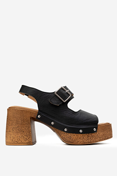 Dericlub Dericlub Women's Platform Heel Clogs Sandals Real Leather