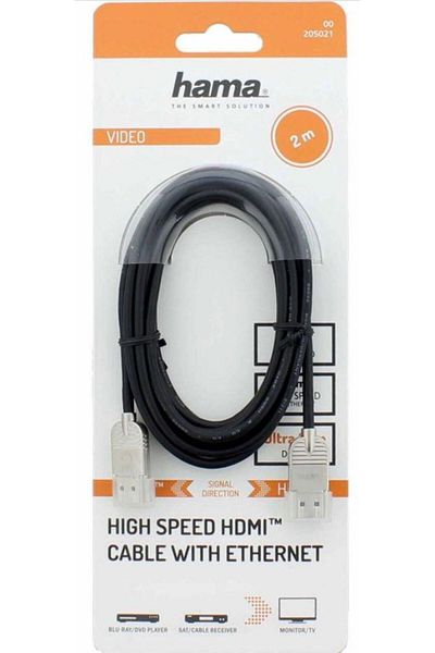 Hama Hama 205021 Cable, HDMI - HDMI, 4k, Ethernet, 2 meters (Black)
