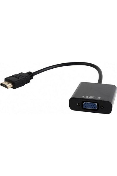 Gembird CABLU GEMBIRD A-HDMI-VGA-03, HDMI - VGA/Jack 3.5mm, 15cm, Full HD/60Hz (Negru)