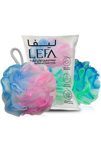LEFAY Bath Loofah Sponge for Men, Women, and Children, Large Exfoliating Sponge, Weight 50g, Two Pieces (G