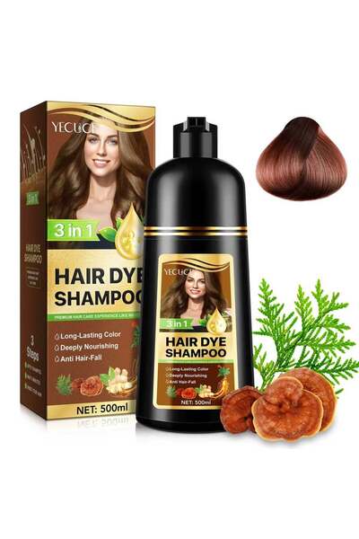 NOVA KISS Șampon Premium 3 în 1 pentru vopsirea părului cu ghimbir și ginseng, 500 ml, #3 Șaten închis