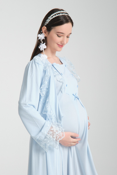 Effort Pijama Hamile Lohusa Gecelik Takımı Sabahlıklı Set Zarif Lohusa seti Effortt