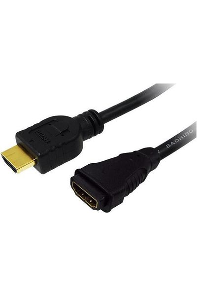 LogiLink HDMI cable LogiLink CH0056, male/female, 2m, gold-plated connectors, standard 1.4