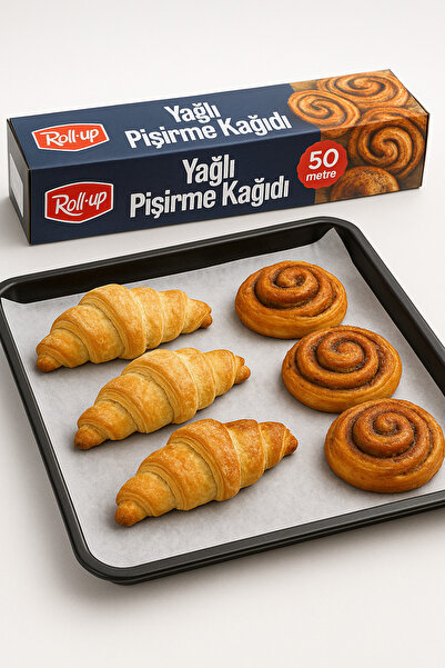 Özkan Ambalaj Temizlik عرض 37 سم طول 50 متر ورق طهي زيتي (ورق صينية فرن مقاوم...