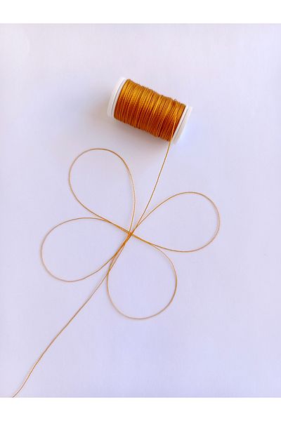 Eskişehir hobi sanat 40 μέτρα καθαρό χρυσό κίτρινο χρώμα 0,4 mm κορδόνι Tasbih