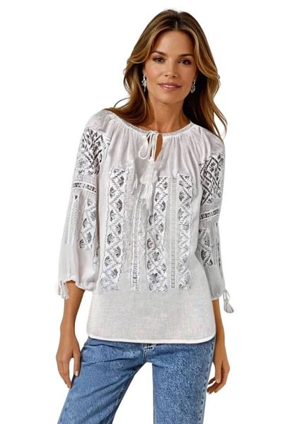 rody's forever Women's blouse type ie R256 white/silver, size 3XL