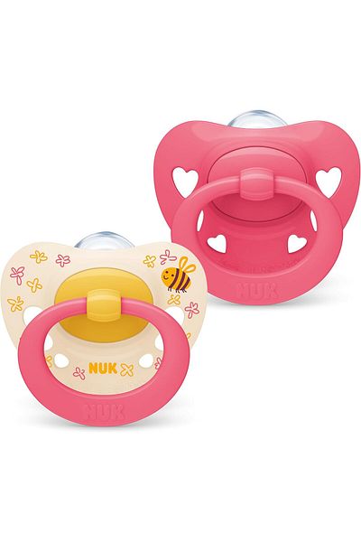 Nuk Signature Baby Pacifier | 6-18 Months | Calms 95% of Babies | BPA-Free Silicone Heart Shape | In