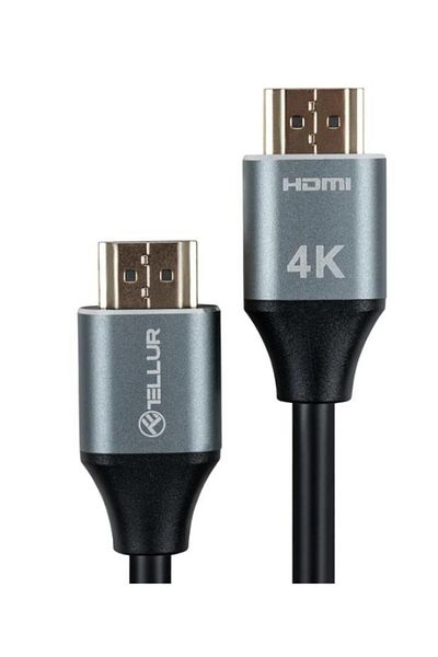 TELLUR Cablu High Speed ​​HDMI 2.0 Tellur, 4K, 18Gbps, tata-tata, Ethernet, aurit, 1.5m, Negru