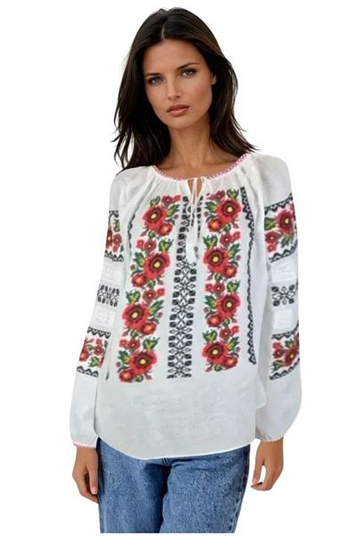 rody's forever Women's blouse type ie D24, pure white/black, size 3XL