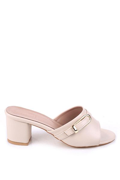 Papuçsepeti Shoe Basket Ll106 Belt Buckle Daily Women's Slippers
