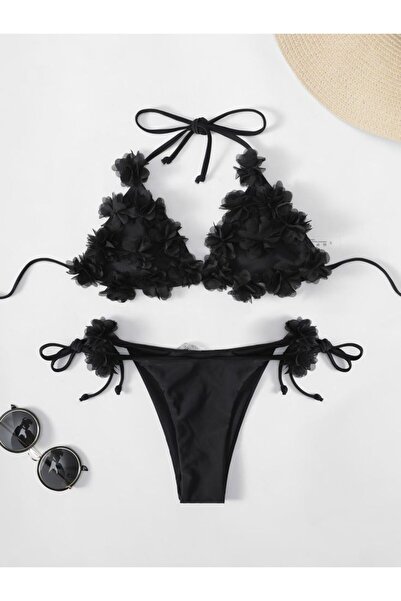 bright moon Kadın Çiçekli Bikini Takımı Dolgusuz