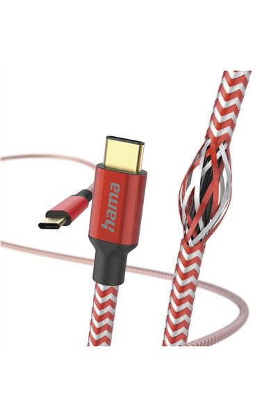 Hama Cablu de date Hama Reflective, USB-C - USB-C, 1.5 m (Rosu)
