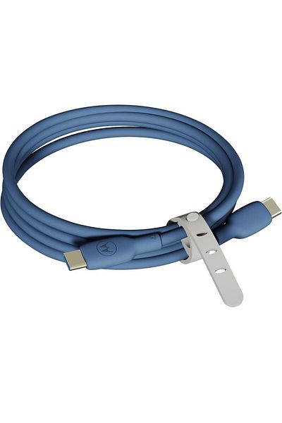 Motorola Cablu de date Motorola SJCS0CCB20ET1-EU-BL, USB Type-C, 5A, 480Mbps, 2m (Albastru)