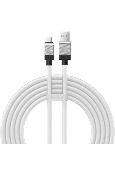 Baseus Cablu Date si Incarcare USB-A - USB-C Baseus CoolPlay, 100W, 2m, Alb CAKW000702