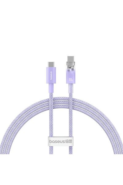 Baseus Baseus Explorer USB-A - USB-C Data and Charging Cable, 100W, 2m, Purple CATS010505