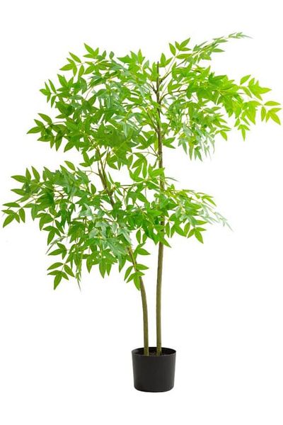 NEXIFY Artificial Bamboo Tree, Faux Nantian Bonsai with Black Planter (100cm)