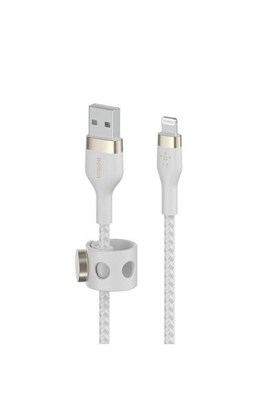 Belkin Belkin BOOST CHARGE PRO Flex USB-A to LTG Cable, Silicone Braided, 2M, White