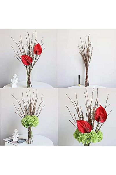 NEXIFY 5PCS Artificial Lifelike Curly Willow Branches Decorative Dried Twigs, 25.9 Inches Fake Bendable Sti