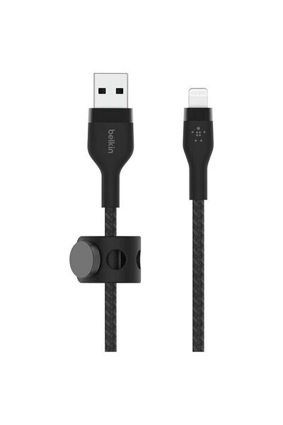 Belkin Cablu de date Belkin BOOST CHARGE PRO Flex USB-A catre LTG, Silicon impletit, 2M, Negru