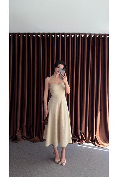 HAZELANNA Self Patterned Drop Dress