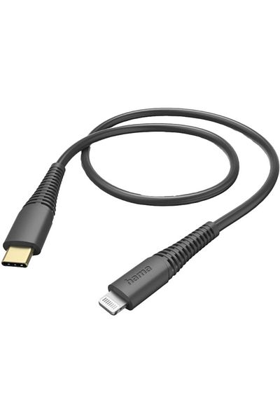 Hama Hama 201602 Cable, USB-C - Lightning, 1.5 m (Black)