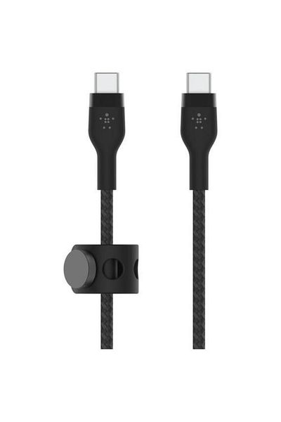 Belkin Cablu Belkin BOOST CHARGE PRO Flex USB-C catre USB-C 2.0, Silicon impletit, 2M, Negru