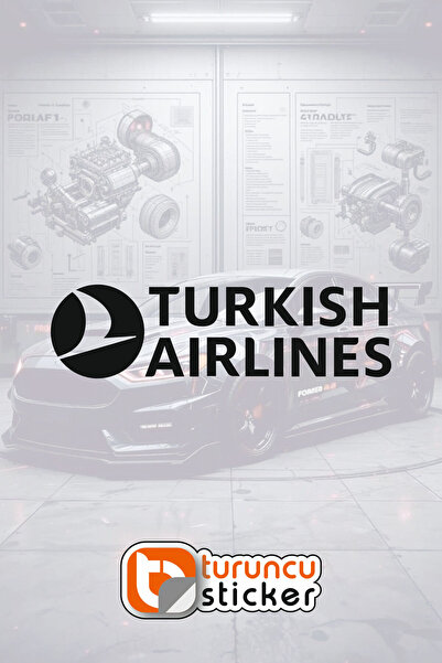 Turuncu ملصق ملصق THY Turkis Airlines مقاس 20 × 5.5 سم – السيارة – المحرك – ا...
