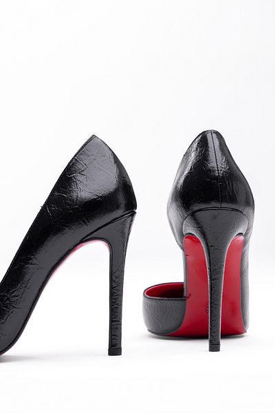 Tasarım Elvanna Red Sole Detailed Black Thin Heeled Ankle Strap Evening Dress Stiletto Shoes