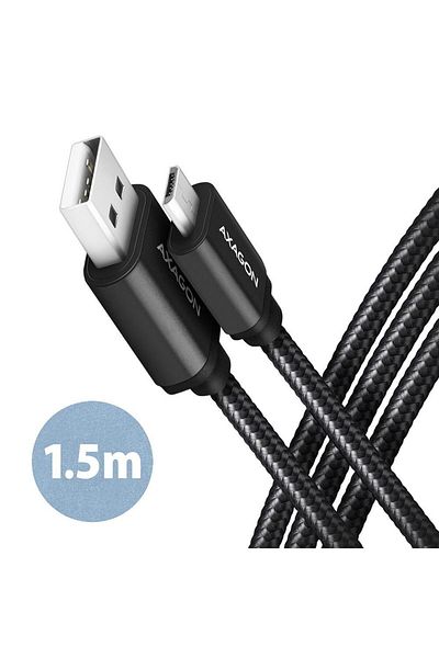 Axagon Cablu de date Axagon BUMM-AM15AB, USB-Micro la USB-A, 1.5m, 2.4A (Negru)