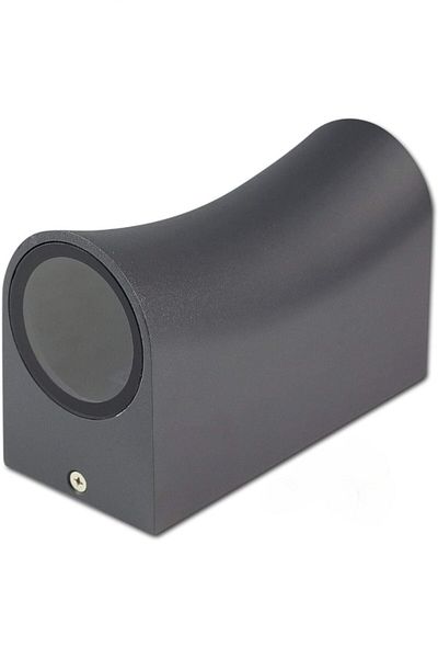 oceanpoint Matte Black Aluminum Outdoor Sconce with Bidirectional Light, Tempered Glass Wall Lamp, Gu10 Lampholder