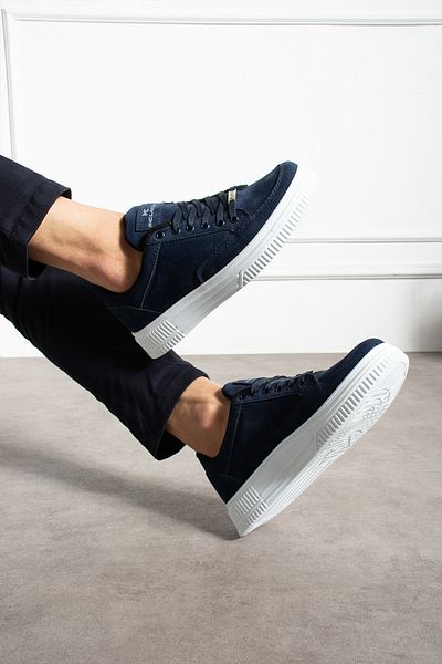 MCLACOS Men's Sneaker Casual Sports Shoes High Sole Navy Blue - Comfortable Design Q5
