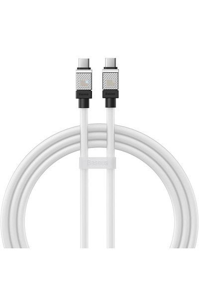 Baseus Cablu Date si Incarcare USB-C - USB-C Baseus CoolPlay, 100W, 2m, Alb CAKW000302
