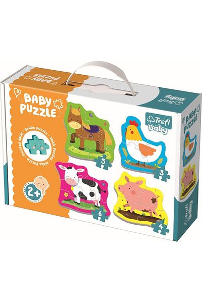Trefl Trefl Baby Classic Puzzle, Farm Animals, 3/4/5/6 pieces