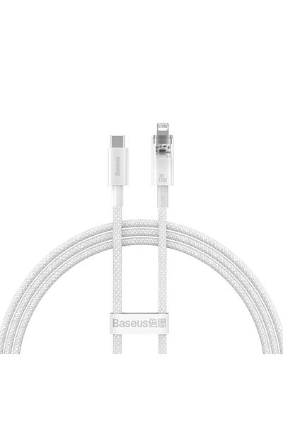 Baseus Cablu Date si Incarcare USB-C - Lightning Baseus Explorer, 20W, 1m, Alb CATS010202