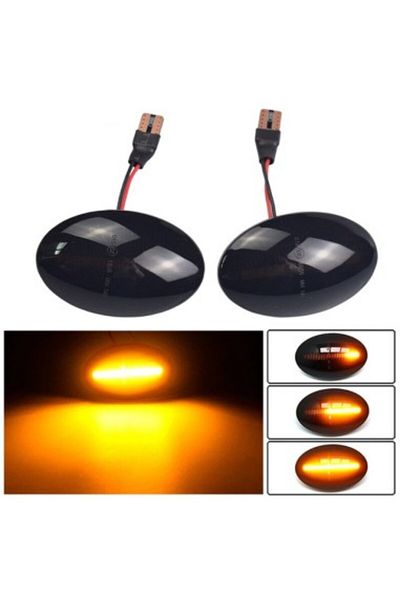 Opel Set de 2 semnalizatoare LED dinamice cu sticlă fumurie dedicate pentru Opel Astra F, Corsa B, Corsa C