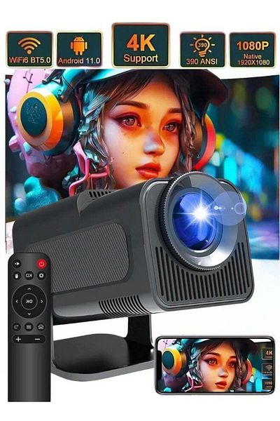 EGG NEW Portable HD Projector - Support 4K - Smart Projector with 5G Dual-band Wifi and Bluetooth 5.0 -