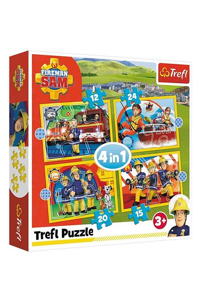 Trefl Trefl 4 in 1 Puzzle - Fireman Sam, 12/15/20/24 pieces