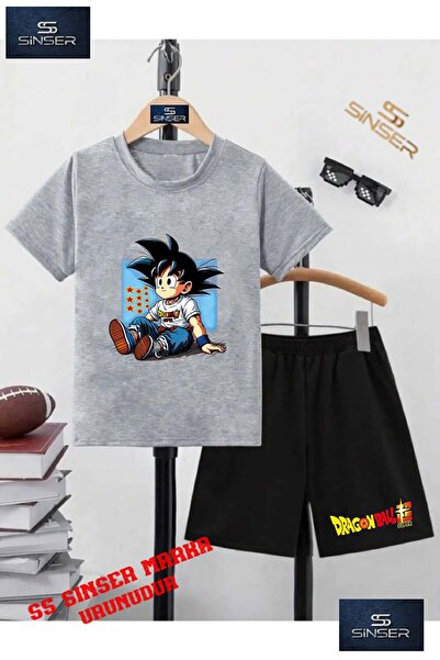 SS SİNSER Παιδικό μπλουζάκι με λαιμόκοψη "GOKU SITTING BLUE CANVAS" με ειδική...