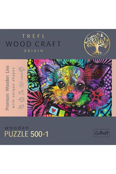 Trefl Ξύλινο παζλ Trefl Wood Craft, Χαριτωμένα κουτάβια, 500+1 κομμάτια