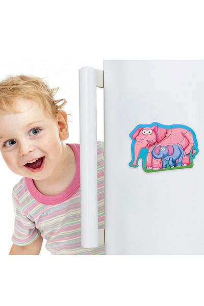 PUEDO TOYS Puzzle mother and child, elephant, 8 pieces