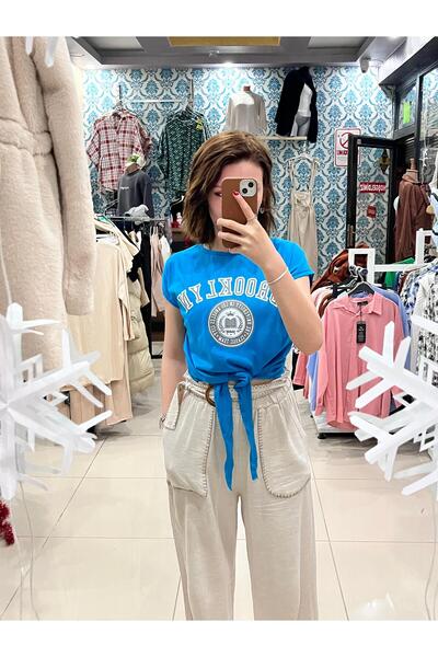 Sublime Butik Tricou din bumbac pieptănat cu imprimeu Brooklyn și șireturi