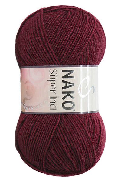 NAKO 5 τεμάχια Super Pearl Πλεκτό νήμα 999 Claret Red