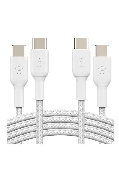 Belkin Set 2x Cablu Belkin Boost Charge Braided USB-C/USB-C 2m (Alb)